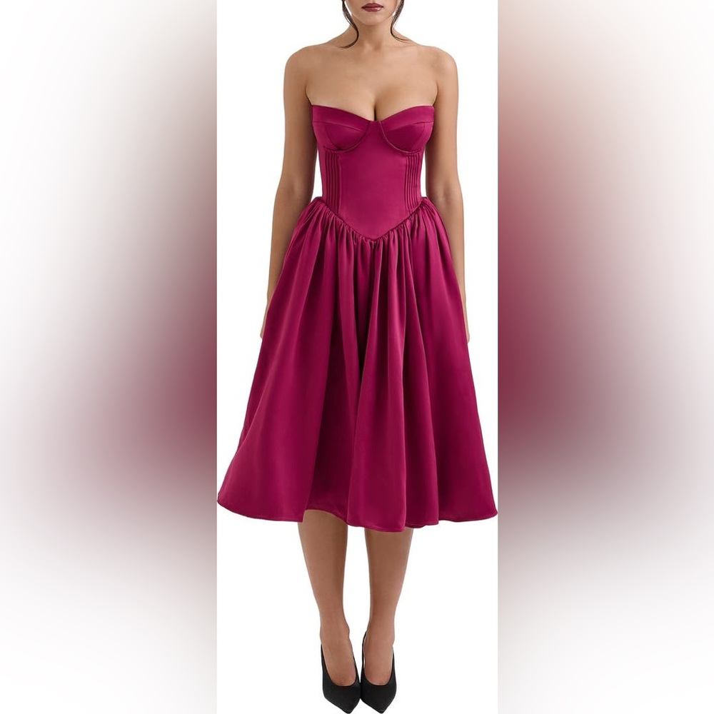 House of CB Coco Dress in Burgundy in size L (regular cup A-C)